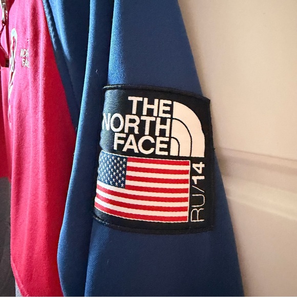 The North Face Red Blue Colorblock Sochi RU14 Olympics Hoodie Jacket Large - Picture 6 of 9